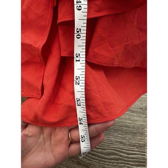 Kobi Halperin Mandi Dress Orange Long Sleeve Maxi Button Down Tie Waist Small - Picture 10 of 12